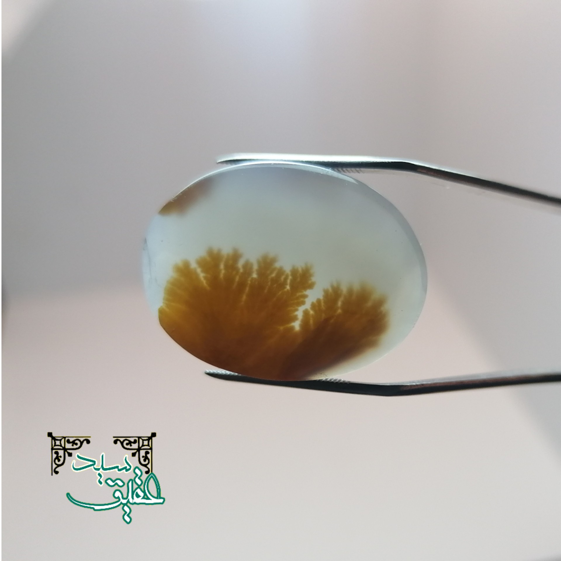 نگین عقیق شجر گل نارنجی اصل قائنات