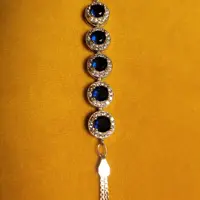 دستبند نقره طرح جواهر    