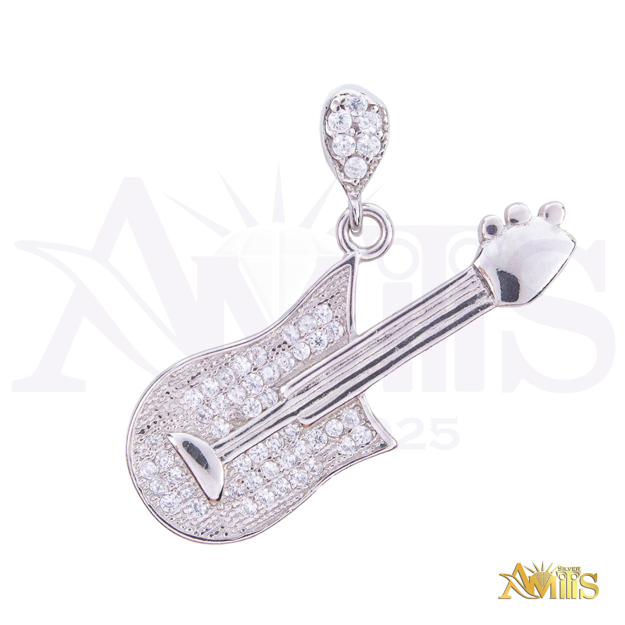  آویز گردنبند نقره زنانه مدل گیتار AMT-M137 