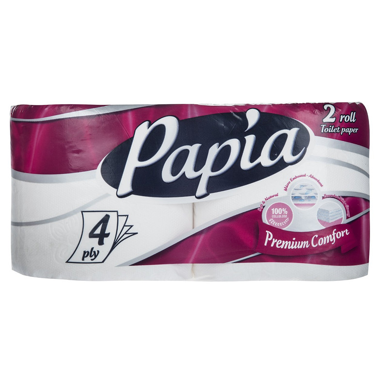 دستمال 4 لایه دو رول پاپیا 