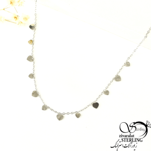 گردنبند آویز قلبی نقره ای استیل کد 8828