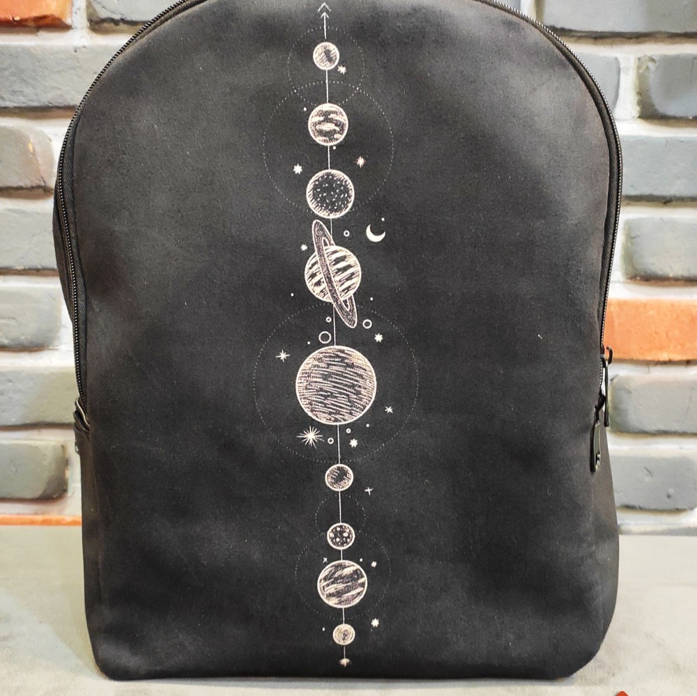 کیف کوله پشتی مخمل کوبیده طرح کهکشان