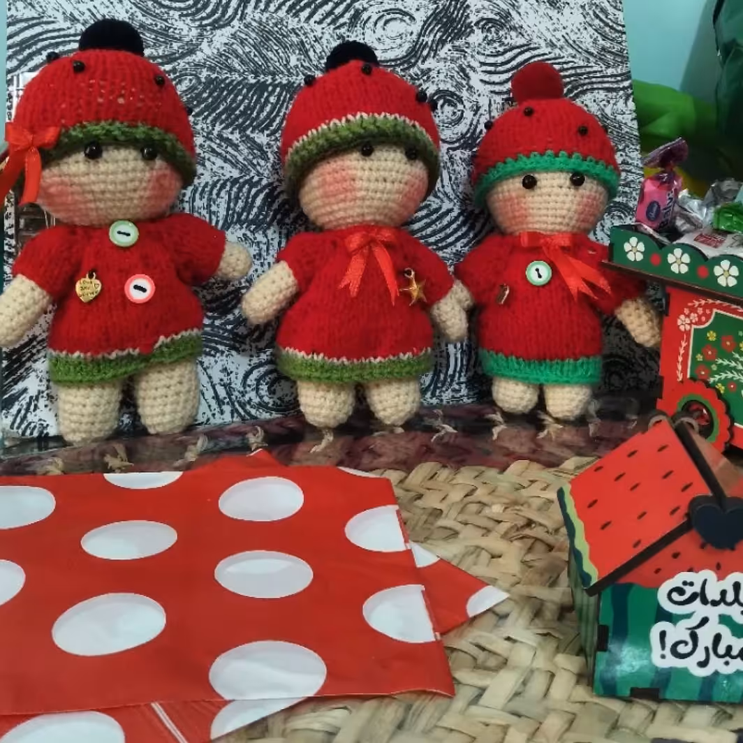 عروسک  انرژی مثبت دست بافت فسقلی