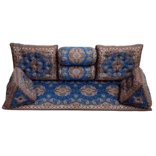 ست شاهنشین 7 تکه طرح طوبی آبی فیروزه ای تراکم180