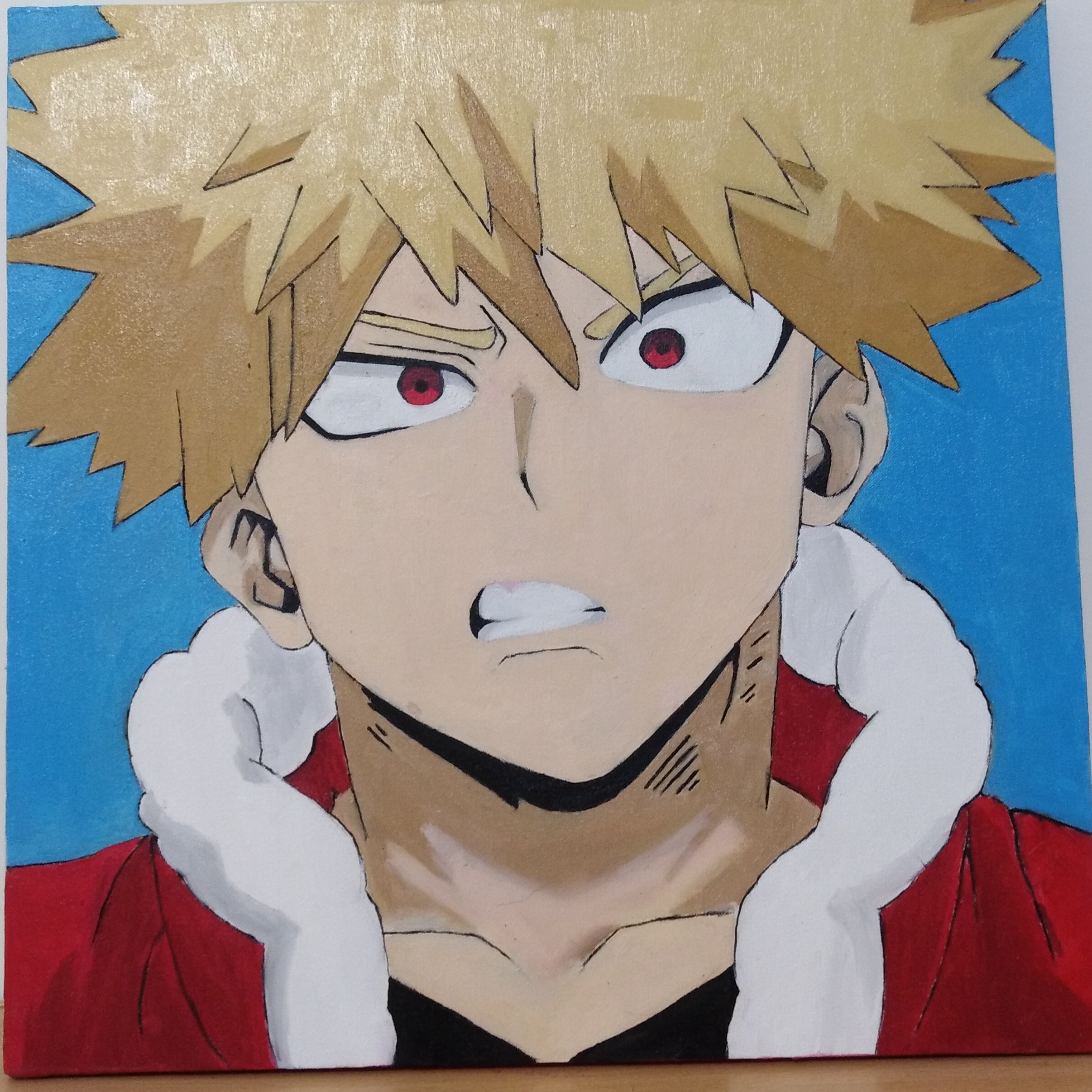 نقاشی انیمه ای با تکنیک رنگ روغن. ابعاد40*40