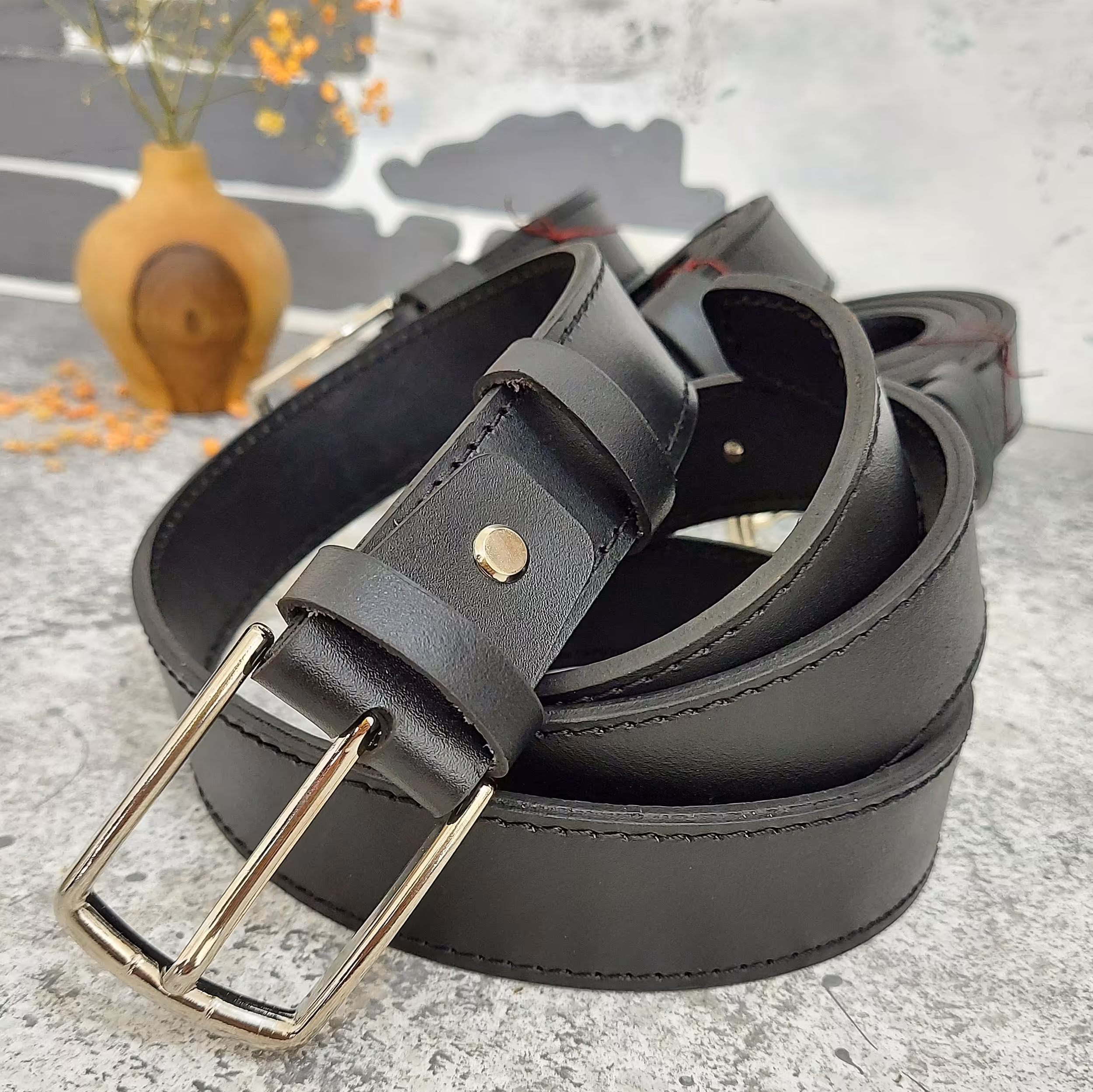 کمربند چرم طبیعی گاوی