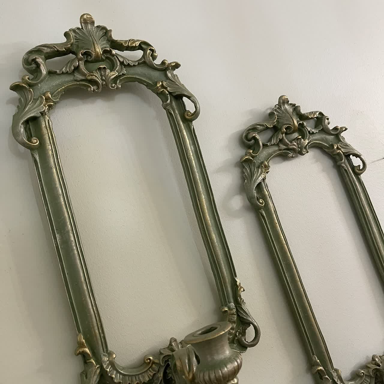 قاب آیینه و جاشمعی پتینه