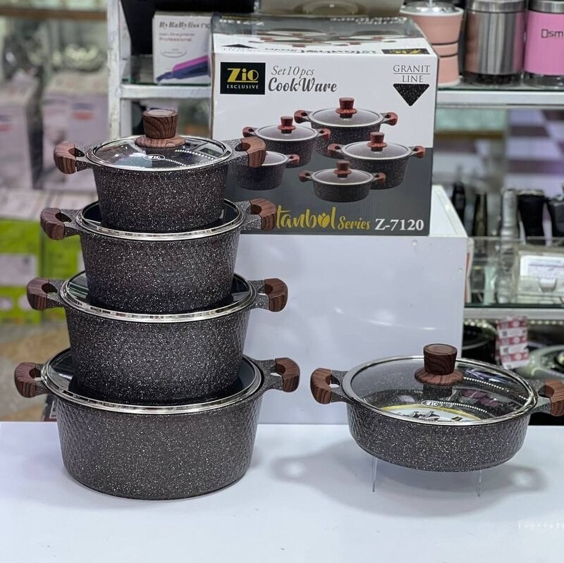 سرویس قابلمه 10 پارچه زیو طرح استانبول مدل 7120