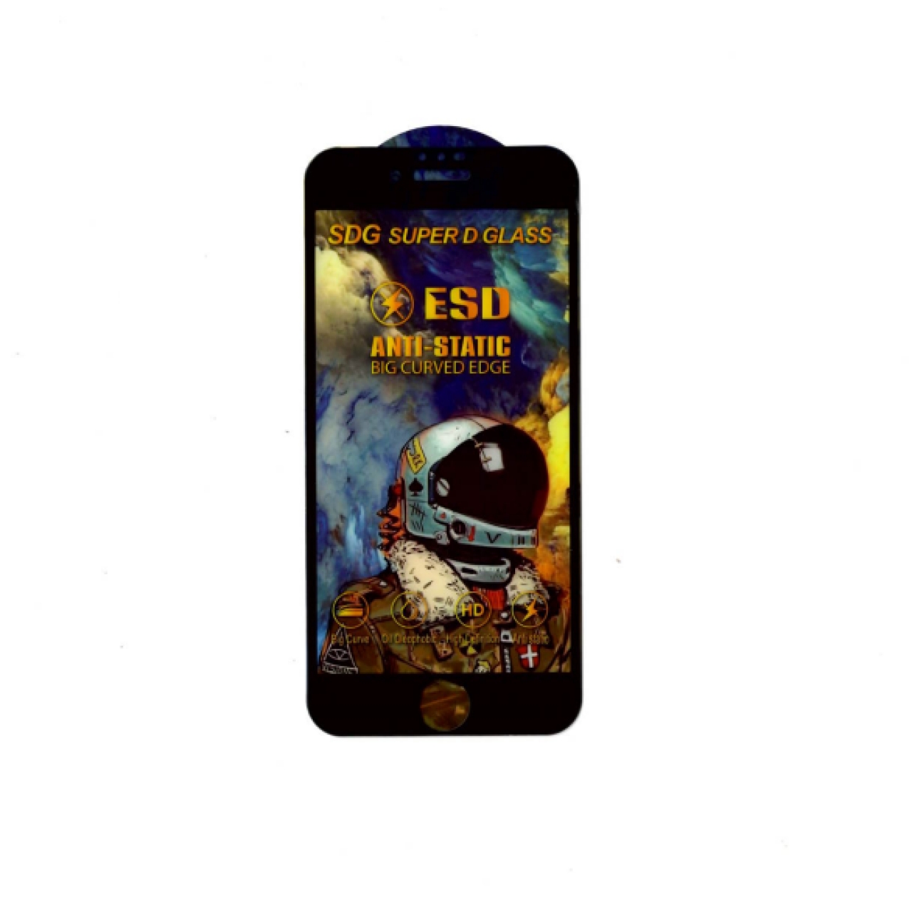 محافظ صفحه نمایش گلس فضانورد مشکی مناسب برای گوشی آیفون iphone 6/7/8