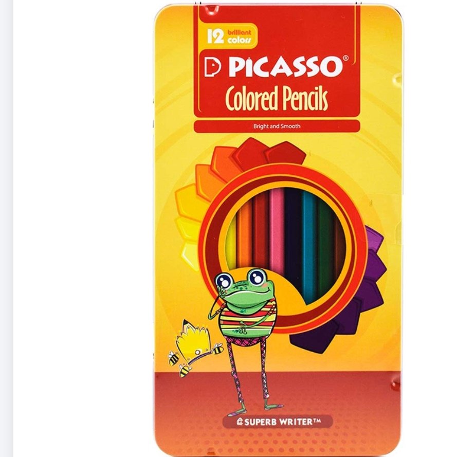 مداد رنگی 12 رنگ پیکاسو جعبه فلزی