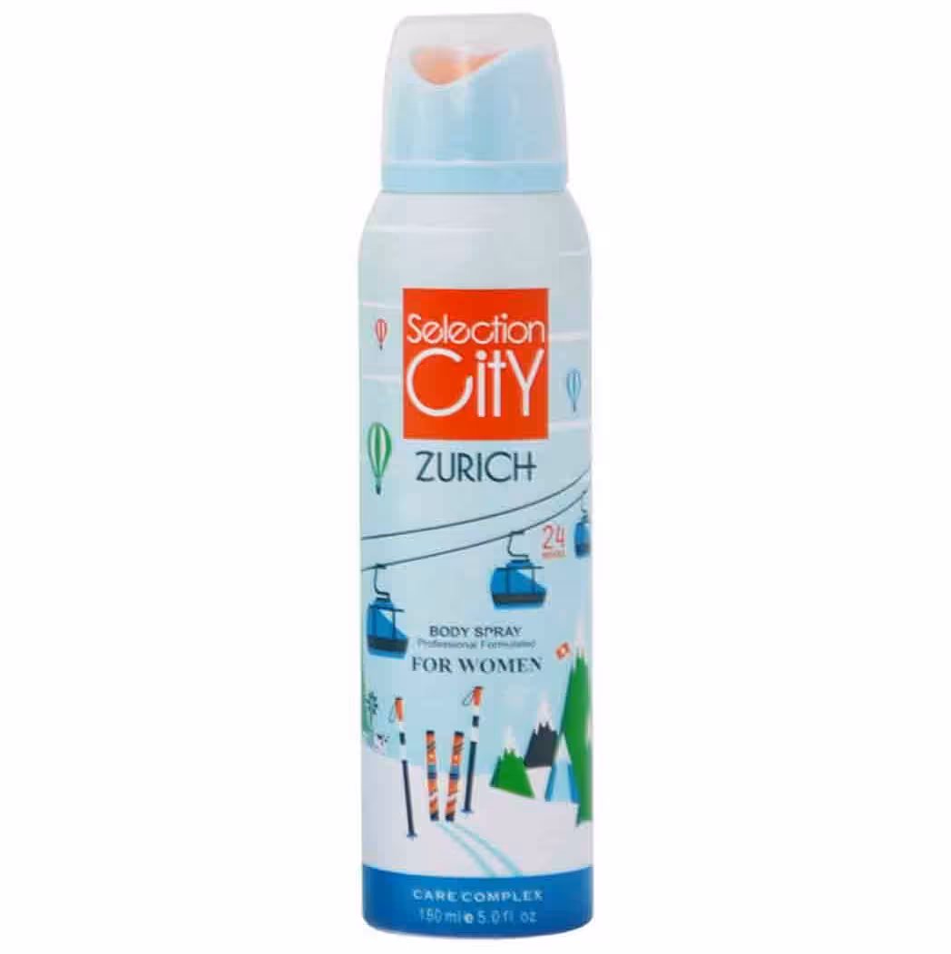 سلکشن سیتی اسپری خوشبو کننده بدن زنانه 150 میل رایحه زوریچ ZURICH