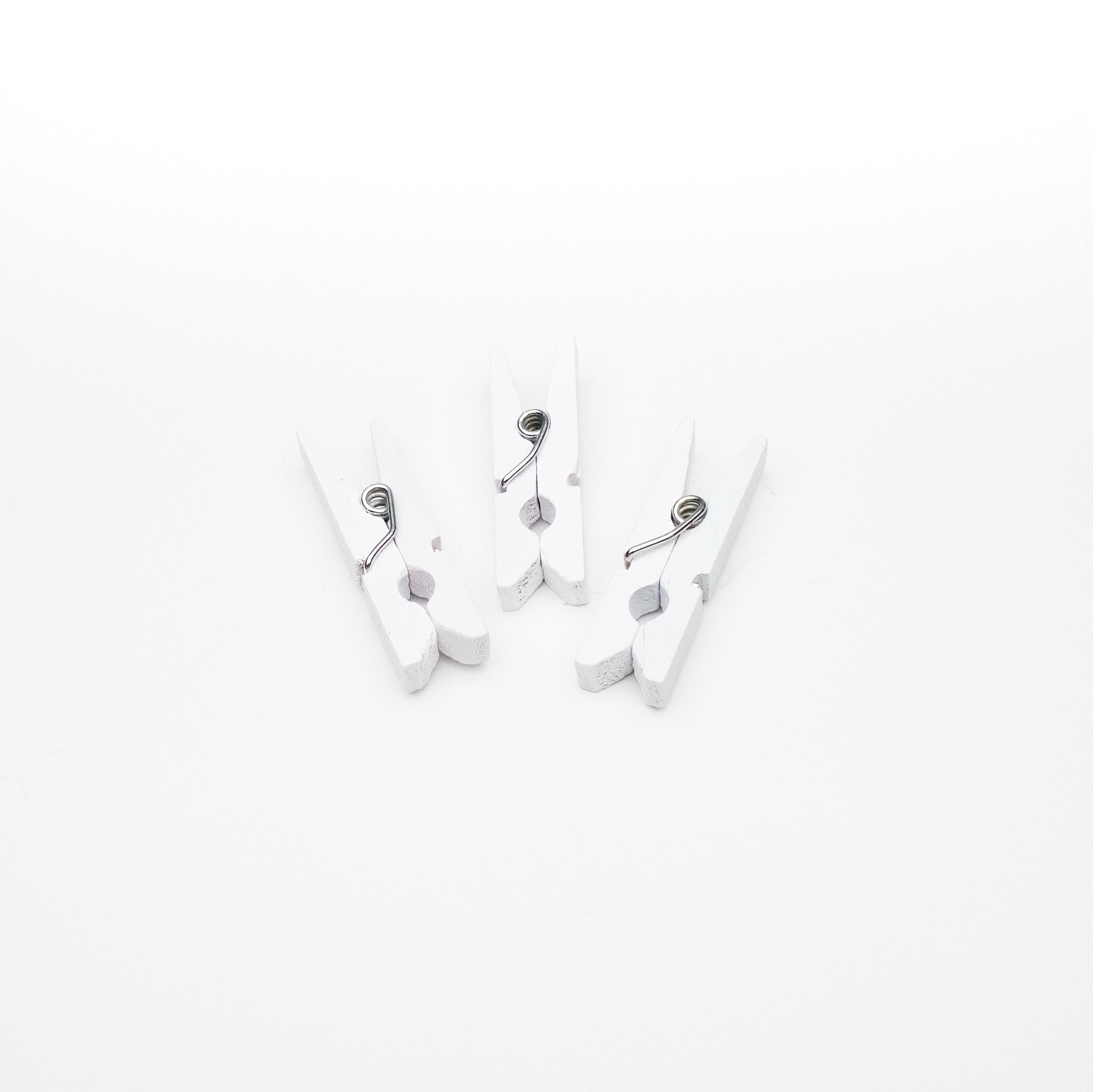 گیره چوبی 3 سانتی سفید (بسته 10 عددی)