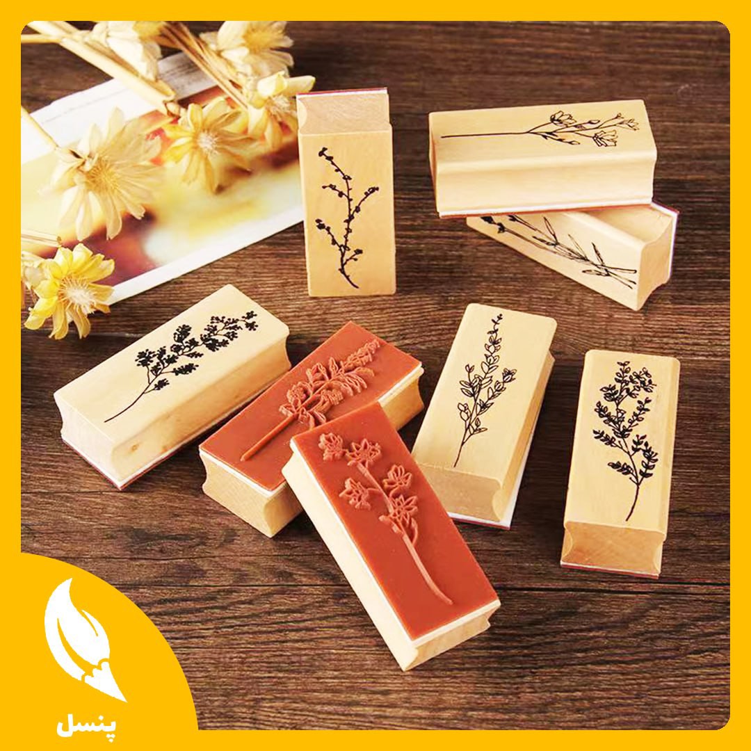  مهر چوبی جعبه کاغذی گل