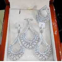 نیم ست میکرو نقره 925 طرح جواهر ابکاری طلا