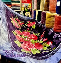 پتو نرمینه دو نفره مدل نرمین  گلدار گلبرجسته ساکدار بسیار بادوام ضد حساسیت و ضد پرزدهی 