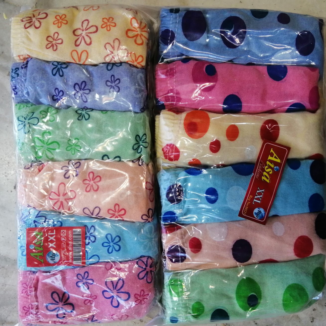 پک6 عددی )سایز XXLشورت زنانه نخی سایز دو ایکس لارج 2XL در طرح های مختلف