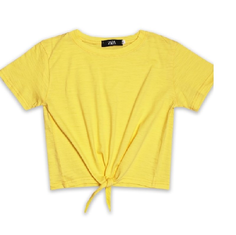 تیشرت کراپ گره ای زارا