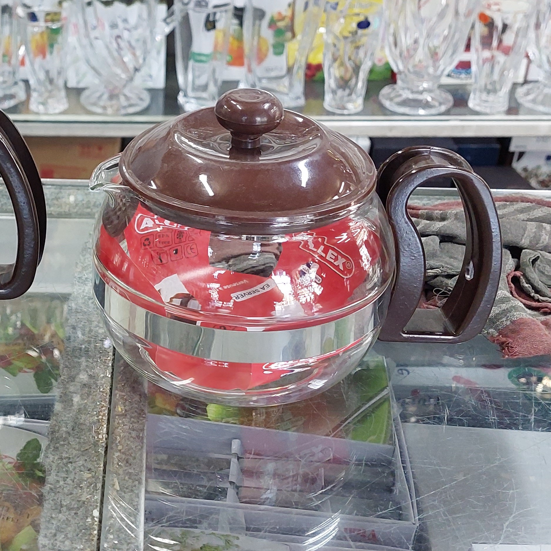 قوری پیرکس خارجی ALLEX در 3سایز بزرگ متوسط و کوچیک