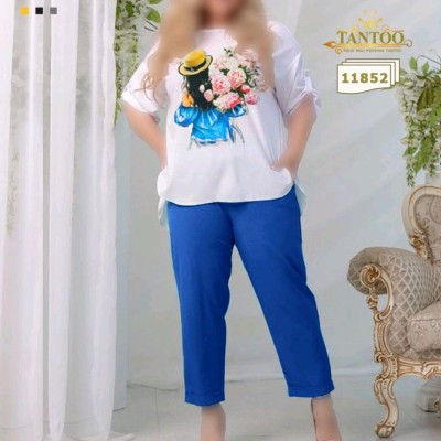 ست بلوز شلوار مجلسی بیرون‌پوش سایزبزرگ11852