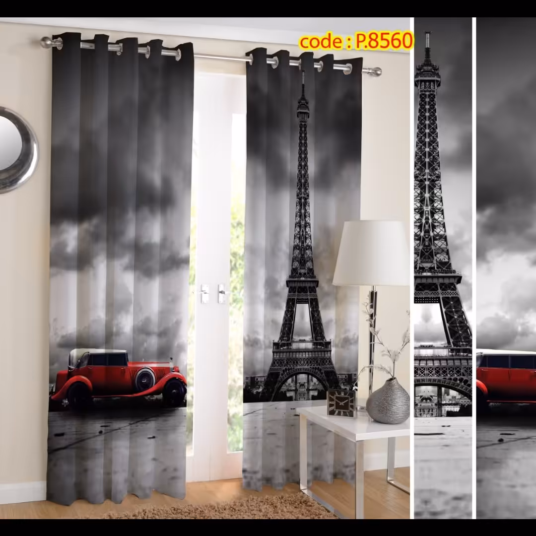 پرده پذیرایی دو قواره طرح منظره کد P8560