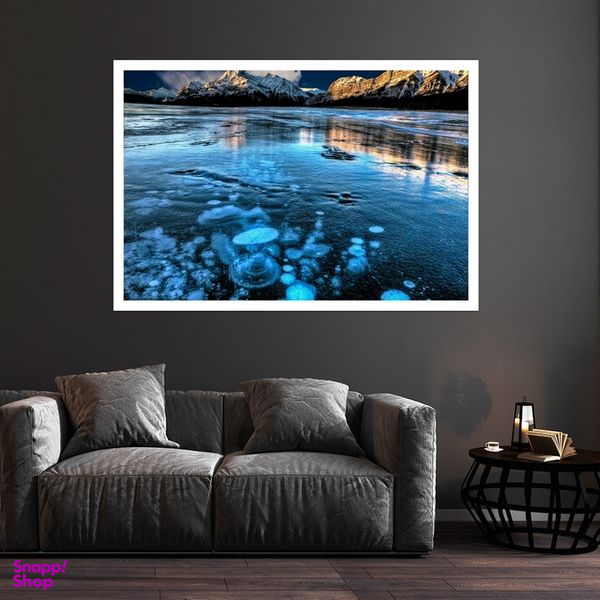 تابلو بکلیت طرح منظره دریاچه آبراهام کانادا مدل قاب شاسی W-s8979