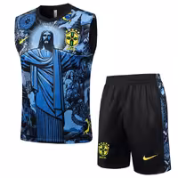 ست تمرین آستین حلقه برزیل آبی 2025 طرح مجسمه مسیح