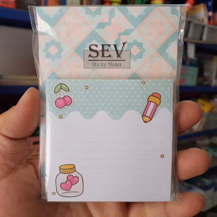 یادداشت چسبی طرح دار  و خط کشی شده سایز  76 در76 میلی متر