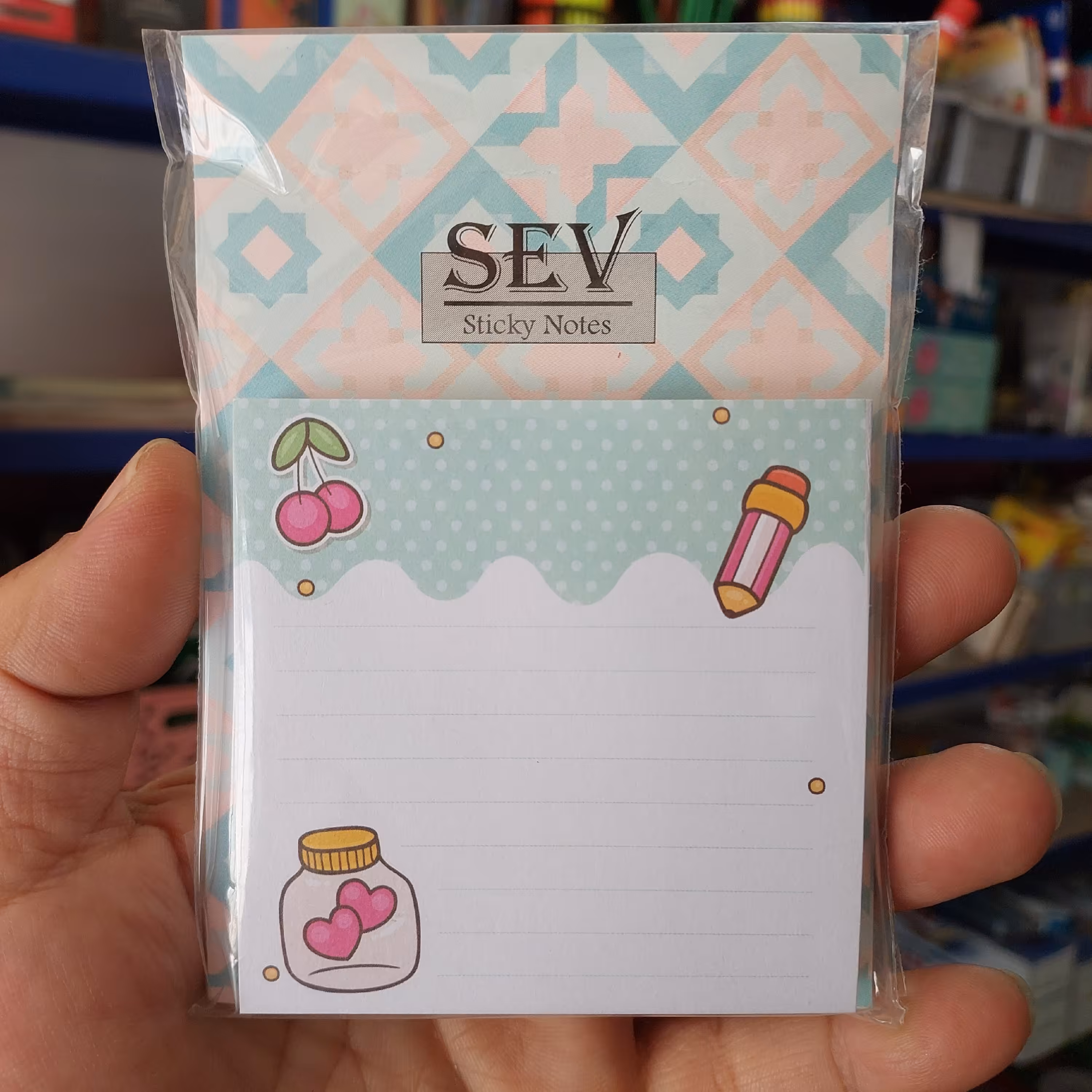 یادداشت چسبی طرح دار  و خط کشی شده سایز  76 در76 میلی متر