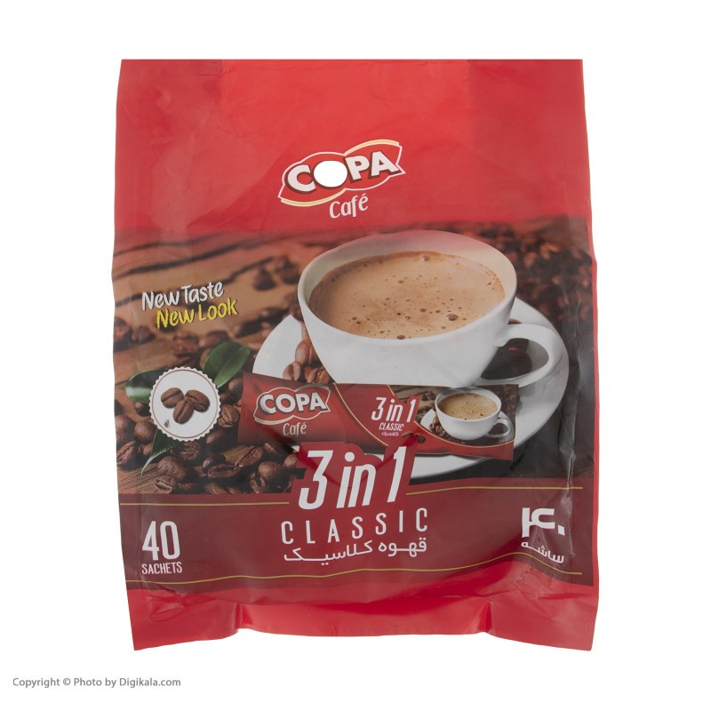 قهوه کلاسیک کوپا مدل 3در 1 40 ساشه 18 گرمی