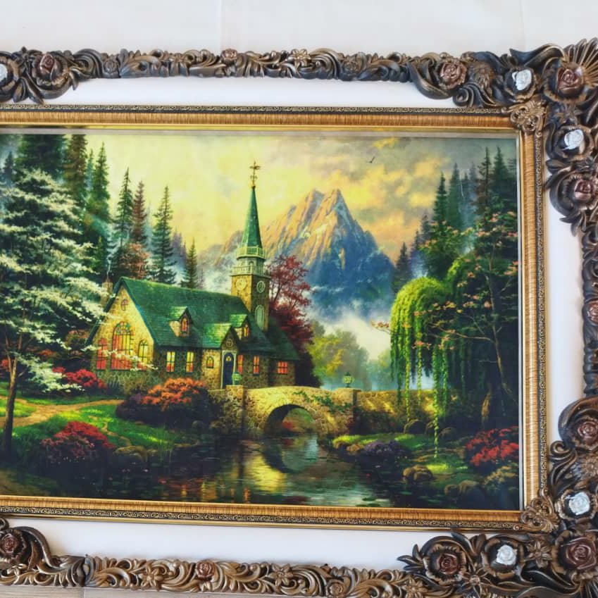 تابلو مخمل طرح طبیعت و جنگل