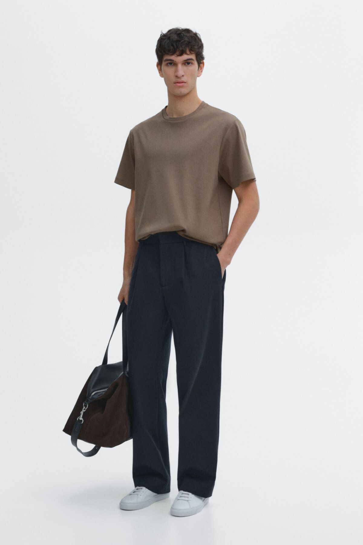 تی شرت نود مردانه برش بزرگ 100 ٪ پنبه Massimo Dutti