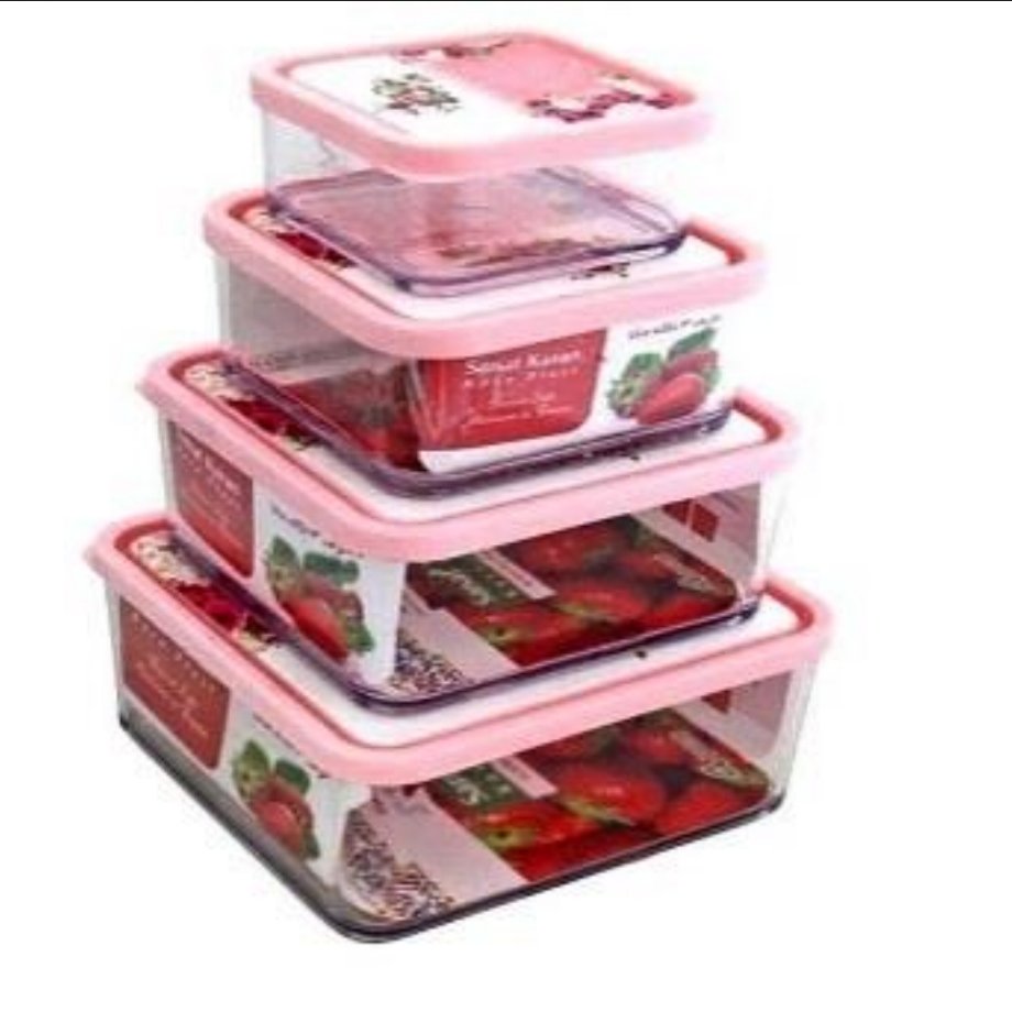 4 تیکه کریستالی طرح مربع شفاف 