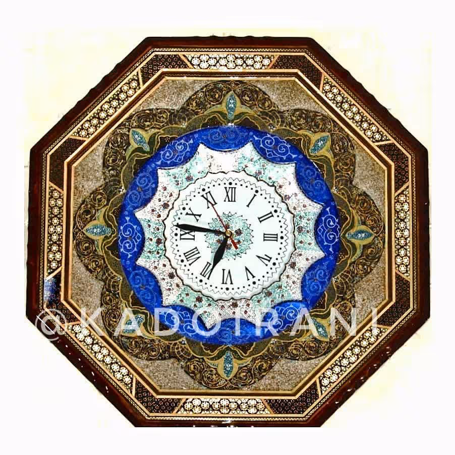 ساعت خاتمکاری با صفحه مسی میناکاری