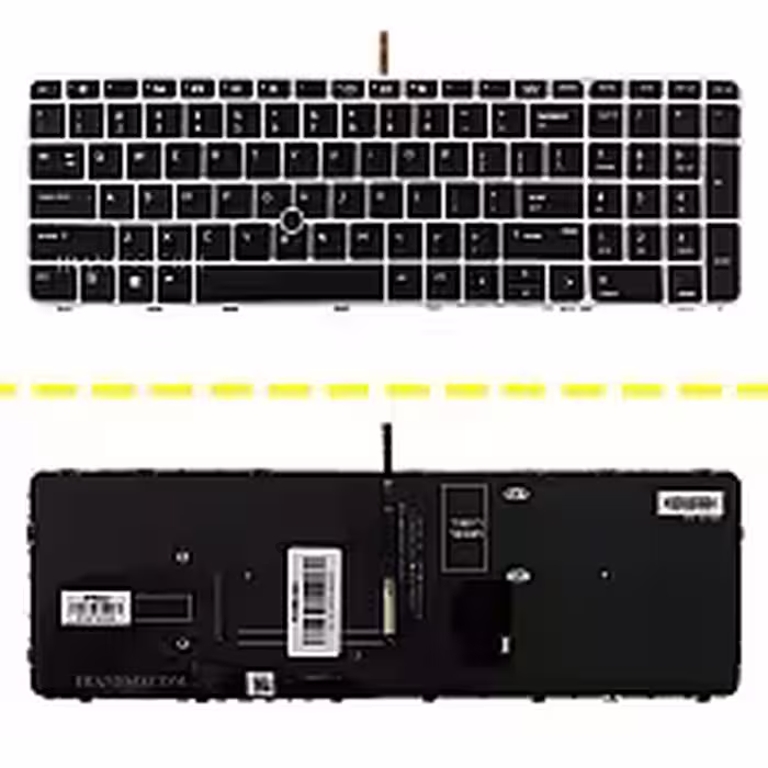 کیبرد لپ تاپ اچ پی EliteBook 850 G3_755 G3 مشکی-با موس با بک لایت-با فریم نقره ای