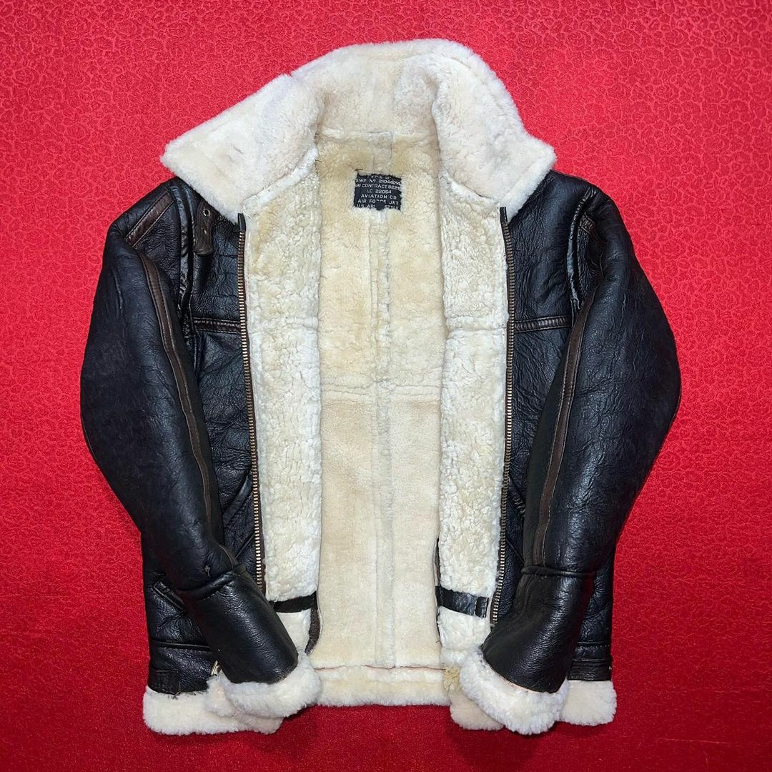 کاپشن چرم بوفالوی ضخیم 6 سانتی ارتش آمریکا