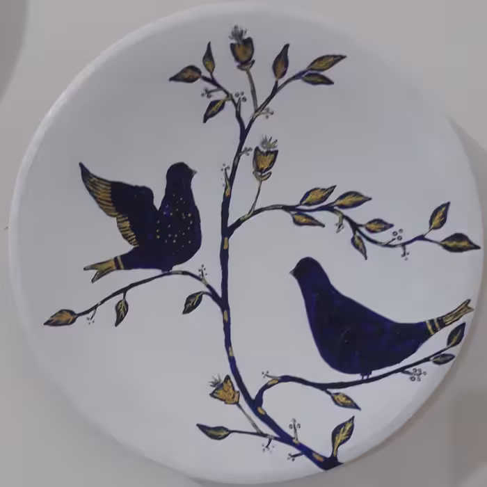 دیوار کوب سفالی طرح پرنده
