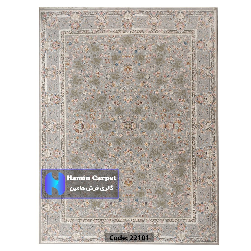 فرش 4 متری 1200 شانه تراکم 3600 نخ اکلریک گل برجسته کد AR22101