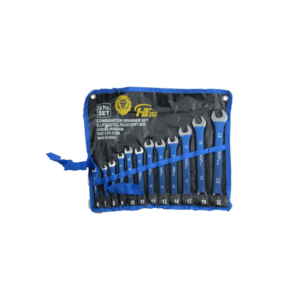 مجموعه آچار یک سر رینگی 12 عددی روکش دار کیفی HT252