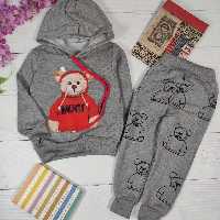 هودی شلوار کلاه دار  اسپرت طرح تدی جنس ضخیم پاییزی هم دخترانه اس هم  پسرانه