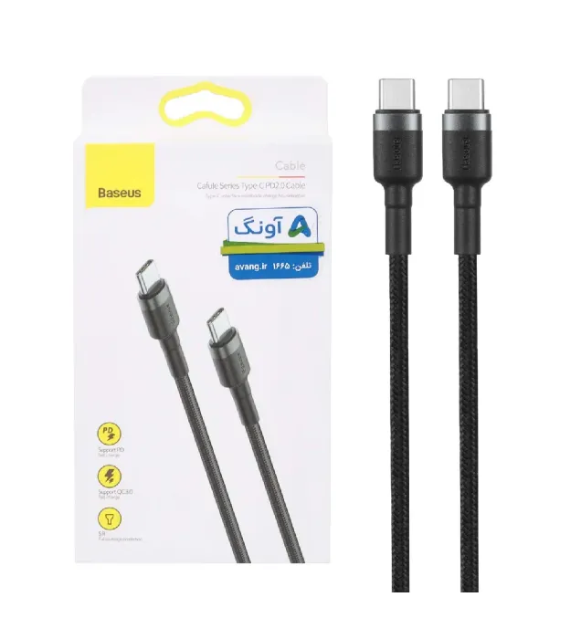 کابل شارژ فست تایپ سی به تایپ سی بیسوس مدل CATKLF-HG1 طول 2 متر