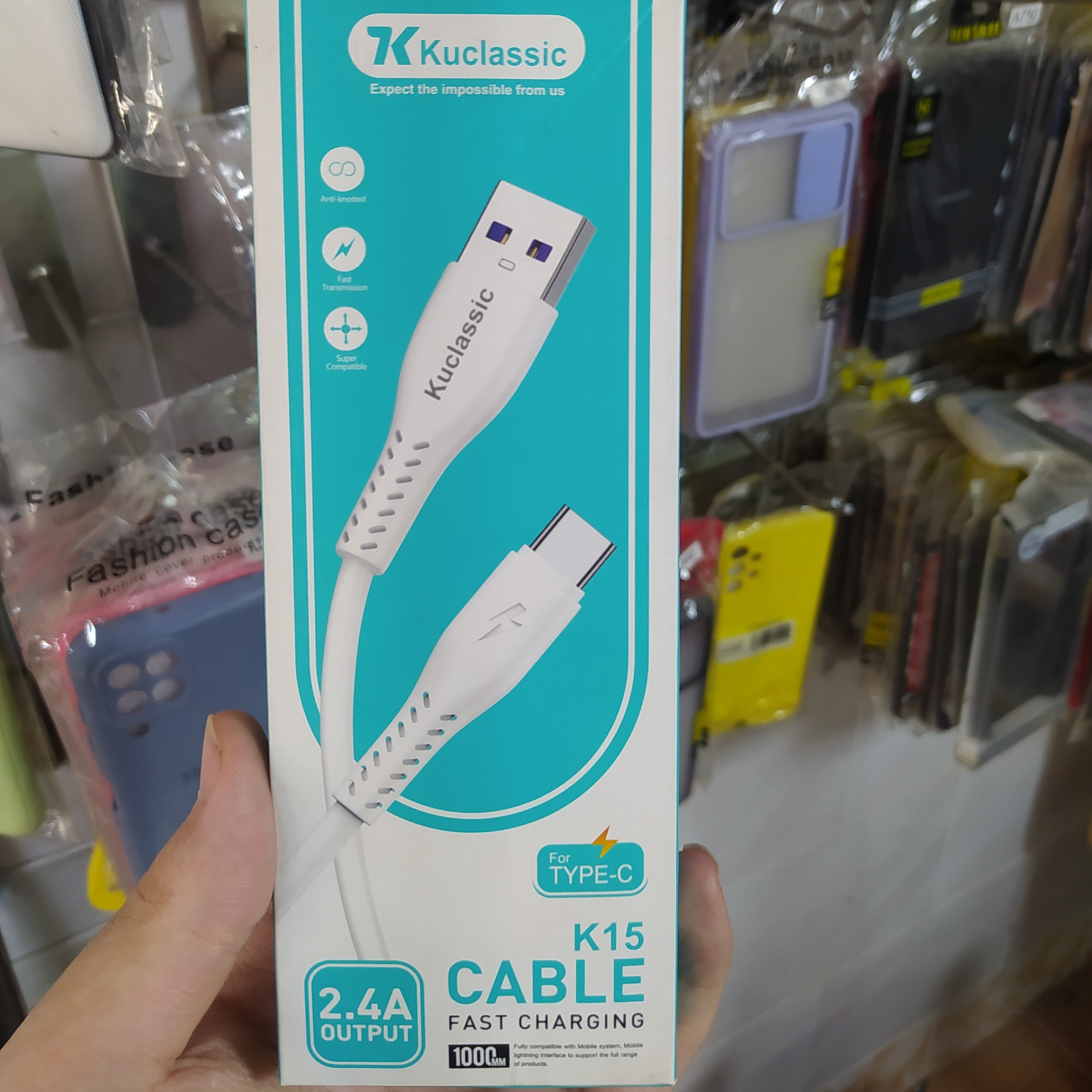 کابل فست شارژ تایپ c مدل K15