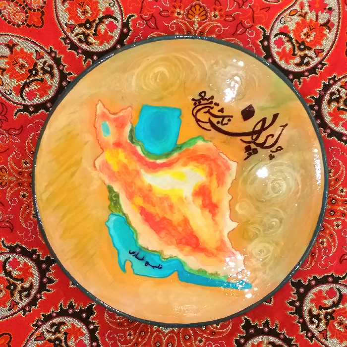 بشقاب دیوارکوب نقشه ایران