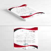 طرح لایه باز سربرگ شرکتی صنعتی قرمز رنگ - گرفیک با طعم تربچه