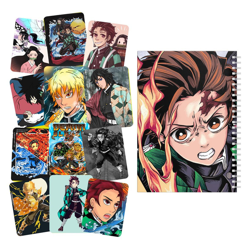 دفتر مشق باژیکان طرح انیمه Demon Slayer کد 20212146 به همراه برچسب  مجموعه 12 عددی