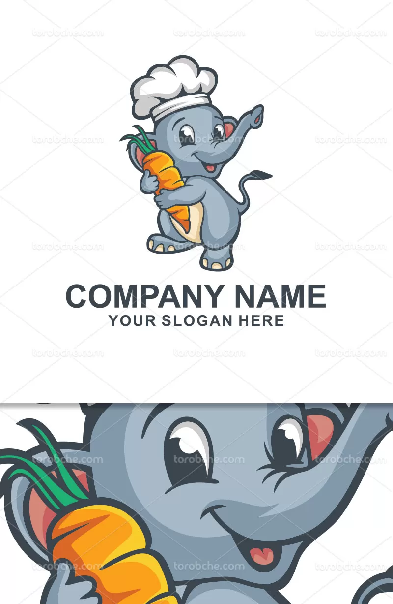 وکتور لوگو بچه فیل بامزه | گرافیک با طعم تربچه