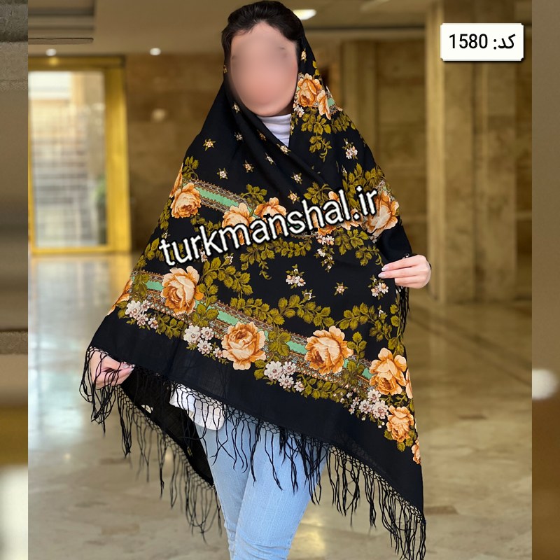 روسری ترکمنی پشمی کد 1580