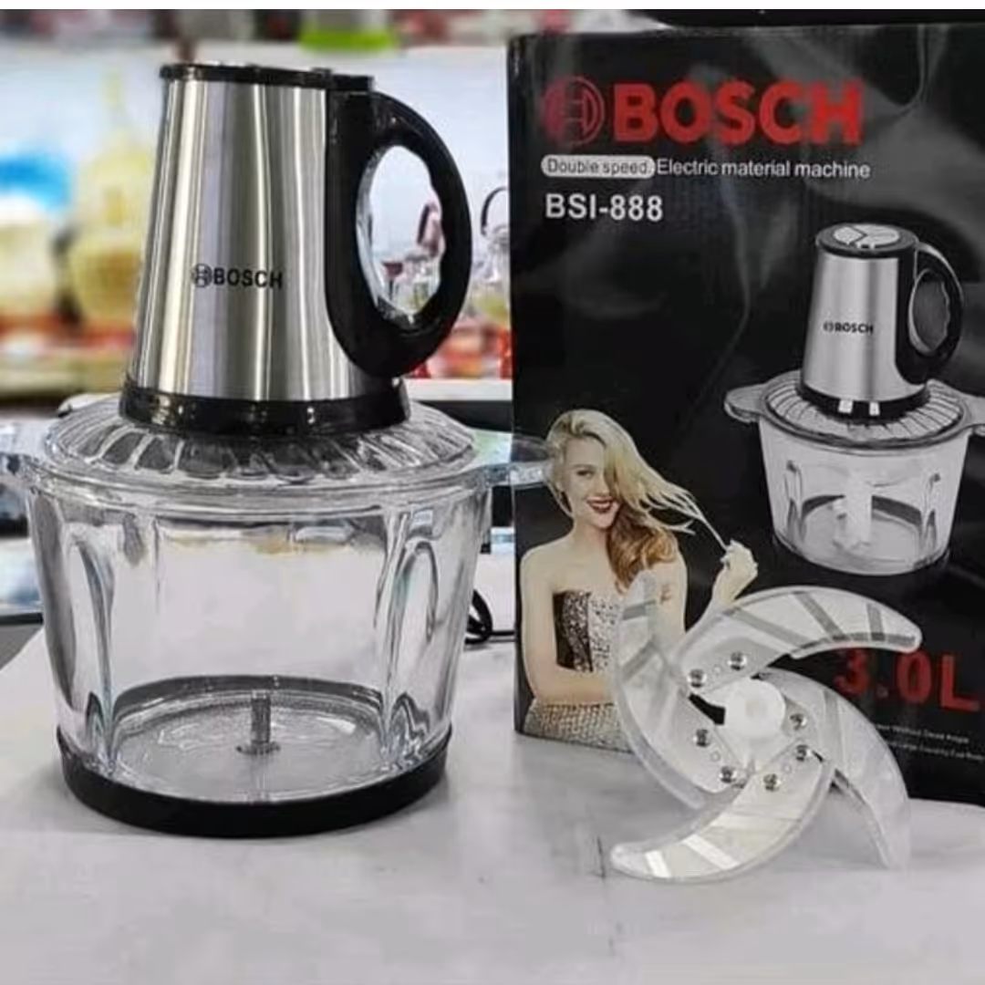 خردکن غذاساز برقی بوشBOSCH سه3لیتری شیشه پیریکس3000وات(خرد کن بوش)