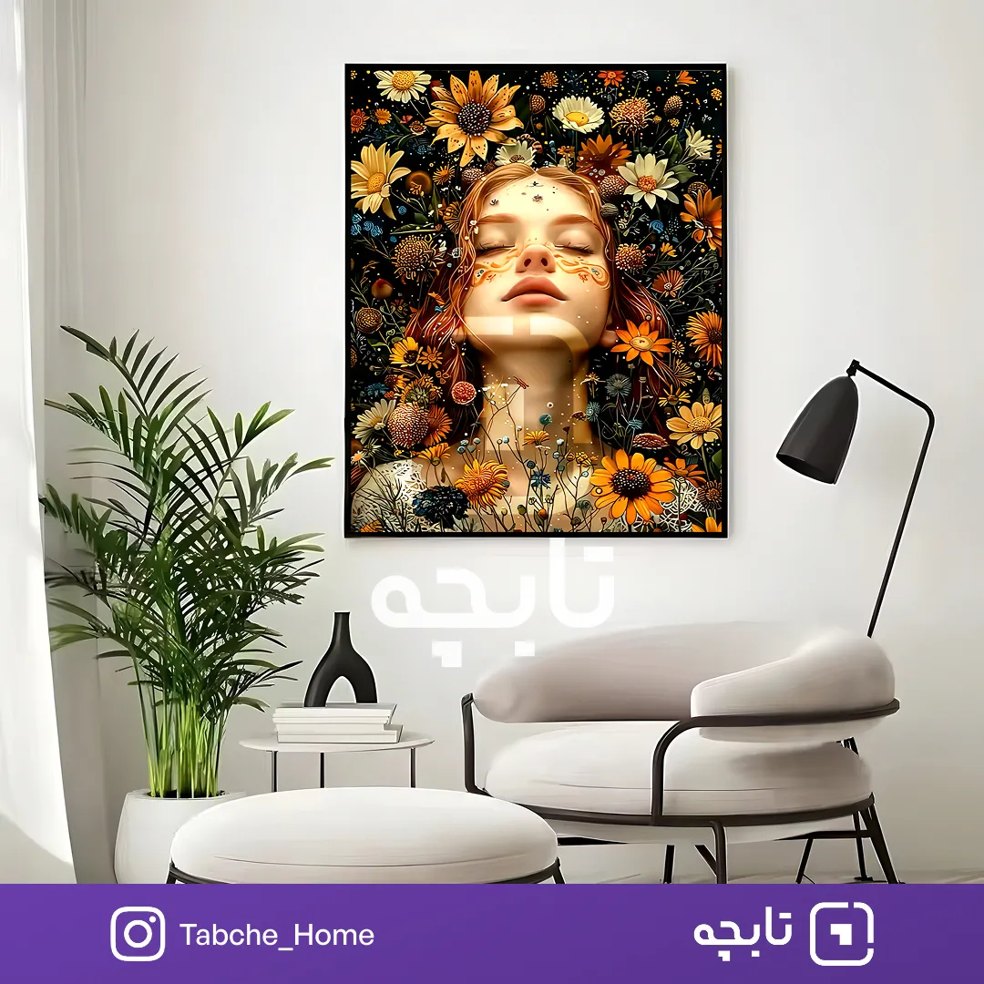 تابلو دیواری فرشته‌ی گل‌ها