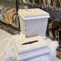 سطل و جا دستمال pvc طرح سنگ