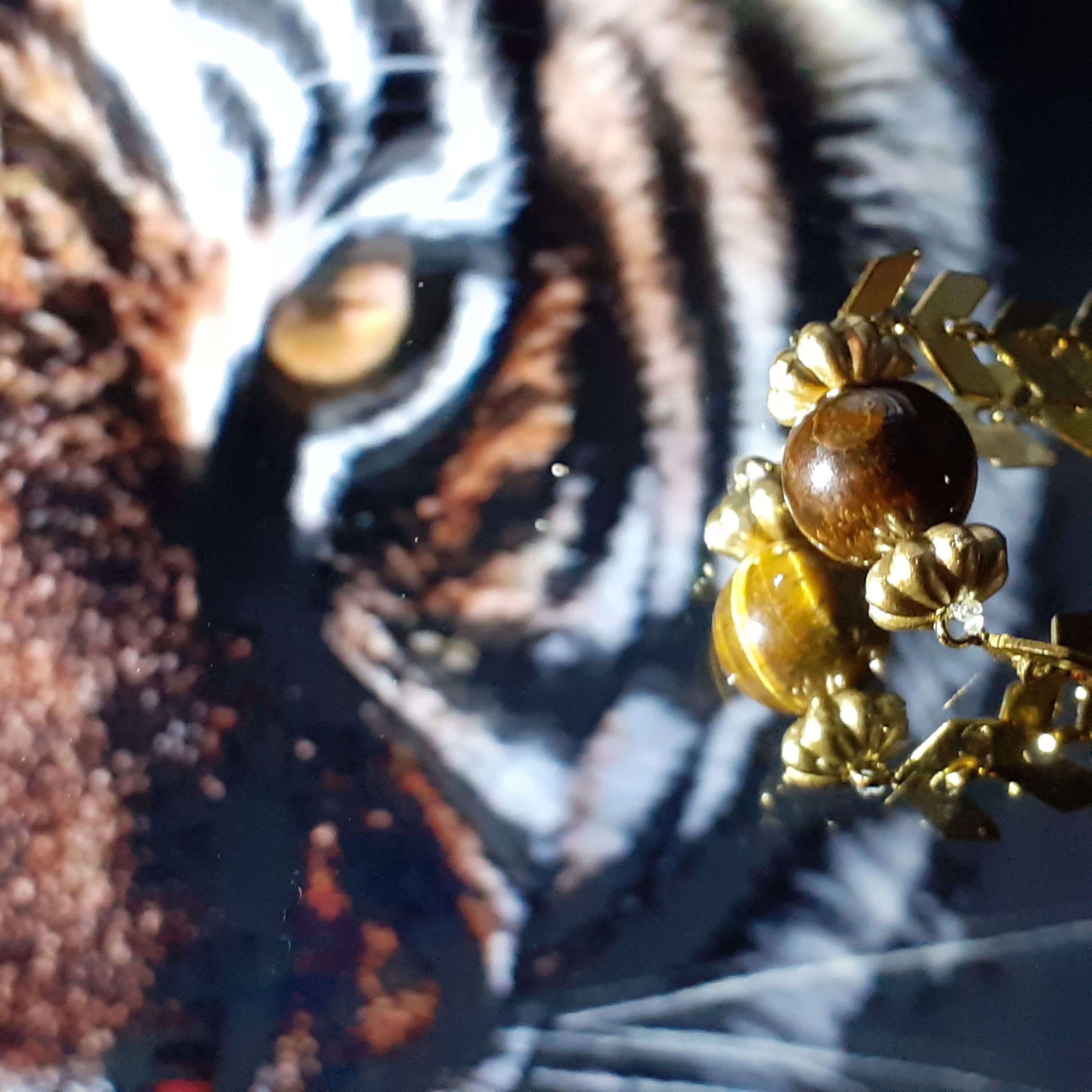 دستبند چشم ببر گندمی استیل ضد حساسیت رنگ ثابت(183)